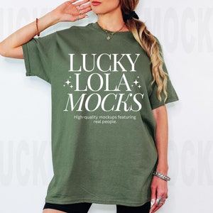 Gildan 5000 Military Green Mockup, Gildan 5000 Mockup, Gildan Shirt Mockup, Model Mockup, Green Shirt Mockup, g5000 Mockup, Oversized Mockup
