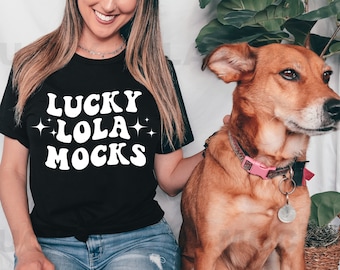 Bella Canvas 3001 Black Mockup, Bella Canvas Shirt Mockup, Dog Shirt Mockup, Model Mockup, Mockup With Dog, Black T-shirt Mockup
