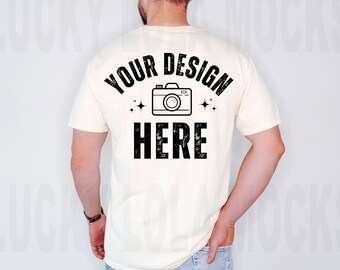 Comfort Colors Ivory Mockup, Male Mockup, C1717 Mockup Man, 1717 Mockup, C1717 Ivory, CC1717 Men, Comfort Colors Shirt Mockup, CC1717 Mockup