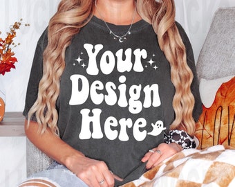 Comfort Colors Pepper Mockup, Pepper Shirt Mockup, 1717 Pepper Mock Up, Oversized Shirt Mockup, Tshirt Mockup, Fall Mockup, C1717 Mockup