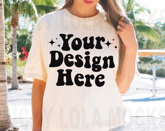 Comfort Colors Ivory Mockup, Ivory Comfort Colors Shirt Mockup, 1717 Mockup, Oversized Shirt Mockup, C1717 Mockup, Comfort Colors Mockup