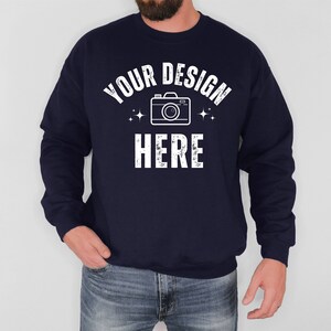 Gildan 18000 Navy Mockup, 18000 Navy Mockup, Male Gildan 18000 Mockup, Male Mockup, Navy Sweatshirt Mockup, Gildan 18000 Mockup Navy