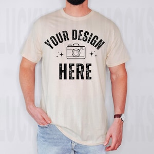 Gildan 5000 Sand Mockup Men, Gildan 5000 Sand Mockup, Gildan 5000 Mock Up, Male Model Mockup, Sand Shirt Mockup, T-Shirt Mockup, 5000 Gildan