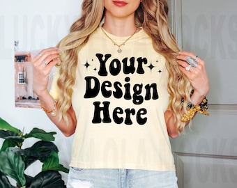 Mockup Comfort Colors 3023cl, Mockup Comfort Colors Crop Top, Mockup modello, Mockup Comfort Colors Crop, Mockup 3023, Mockup 3023CL