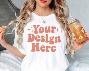 Bella Canvas 3001 Mockup, 3001 White Mockup, White Tshirt Mockup, Model Mockup, Bella Canvas White Mockup, Mockup T-shirt Bella 3001