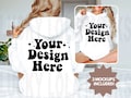 Front and Back Gildan 18500 Mockup, Backside Mockup, Front Back Mockup, Gildan 18500 White Hoodie Mockup, Model Mockup, Gildan 18500 Mockup