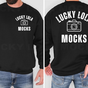 Front and Back Gildan 18000 Black Mockup, Backside Mockup, Front Back Mockup, Gildan Black Sweatshirt Mockup, Male Mockup, Men Mockup Back,