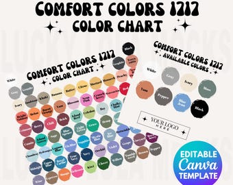 Editable Comfort Colors C1717 Color Chart, Comfort Colors Color Chart, C1717 Model Color Chart, Color Chart Mockup, Comfort Colors Mockup,