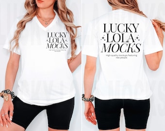 Front and Back Bella Canvas 3005 Mockup, V Neck Mock Up, V Neck Mockup, Bella Canvas V-Neck Mockup, 3005 White Mockup, Vneck Mockup