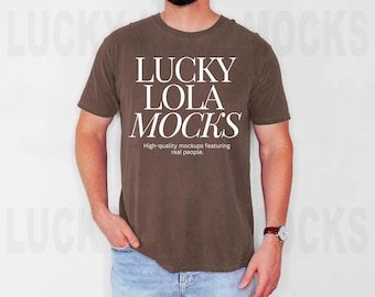 Comfort Colors 1717 Espresso Mockup, Model Mockup, C1717 Espresso Mockup, Comfort Colors Man Mockup, T-Shirt Mockup, Comfort Colors Mockup
