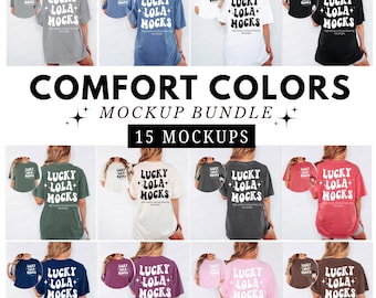 Comfort Colors 1717 Mockup Bundle with 15 Front and Back Real Model Mockups