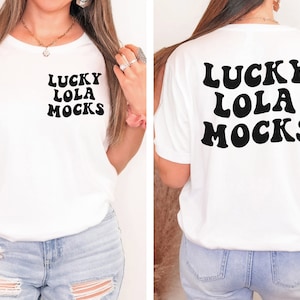 Vorder- und Rückseite Bella Canvas 3001 Weiß Mockup, Rückseite Mockup, Vorderseite Rückseite Mockup 3001, Weißes T-Shirt MockUp, Oversized Mockup, Modell Mock