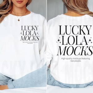 Gildan 2400 Front and Back Mockup, Gildan 2400 White Mockup, Gildan Long Sleeve Mockup, Long Sleeve Shirt Mock Up, Model Mockup, Front Back