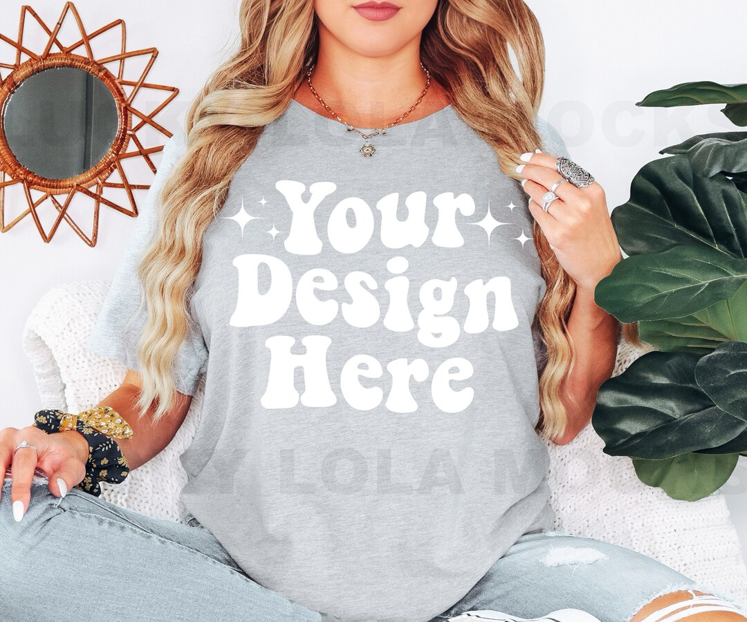 3001 Athletic Heather Mockup, Bella Canvas 3001 Mockup, Athletic ...