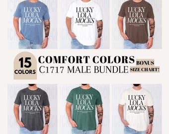 Comfort Colors 1717 Mockup Bundles, Comfort Colors 1717 Men Mockup Tattooed, 1717 Male Mockup Real, Comfort Colors Men Mockup, C1717 Mockup