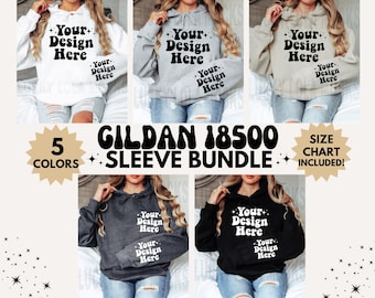 Gildan 18500 Mockup Sleeve Bundle, 18500 Mockup, Gildan Hoodie Mock Up, Gildan Sleeve Mockup, Sleeve Print Mockup, Hoodie Sleeve