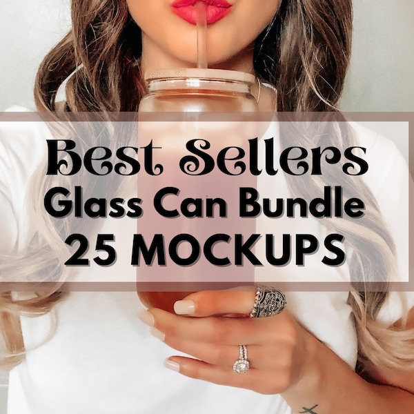 Sipper Glass Mockup Bundle, 16oz Glass Can Mockup, 16oz Frosted Glass Can Mockup, Glass Beer Can Mockup, Libbey Glass Mockup, Mug Mockup