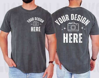 Comfort Colors Pepper Mockup, Front and Back Comfort Colors Mockup, Male Mockup, C1717 Mockup Man, 1717 Mockup, 1717 Men, Front Back Mockup