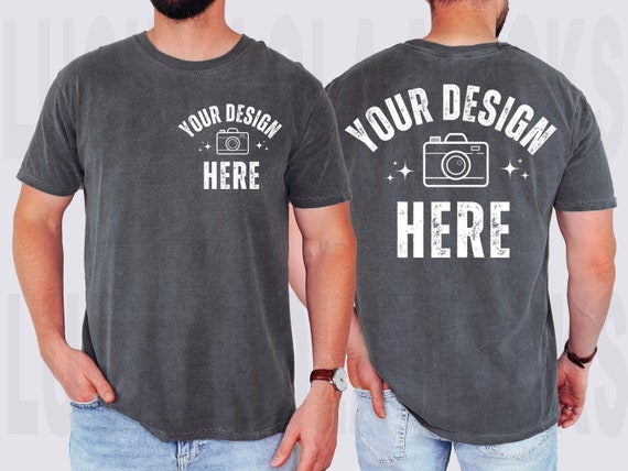 Comfort Colors Pepper Mockup, Front and Back Comfort Colors Mockup, Male Mockup, C1717 Mockup Man, 1717 Mockup, 1717 Men, Front Back Mockup
