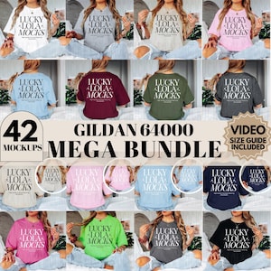 Gildan 64000 Mega Bundle, Video Size Chart Gildan Softstyle 64000, Gildan Shirt Mockup Bundle, Gildan 64000 Video Mockup, 64000 Shirt Mockup