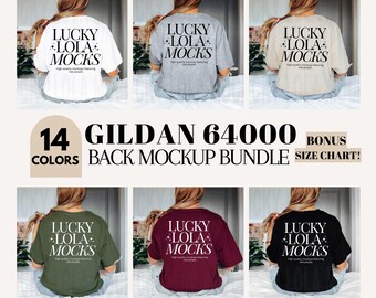 Gildan 64000 Mockup Bundle, Gildan 64000 Mockup, Back of Shirt Mockup, Model Mockup, 64000 Gildan Mockup, T-shirt Mockup, g640 Mock Up