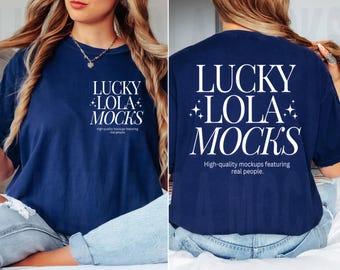 1717 True Navy Front and Back Mockup, Comfort Colors 1717 Front Back Mockup, c1717 Front and Back Mockup, Front Back Comfort Colors Mockup