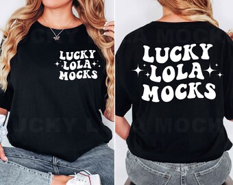 Front and Back Comfort Colors Black Mockup, Backside Mockup, Front Back Mockup, C1717 Black T Shirt Mock Up, Oversized Mockup, Model Mock Up