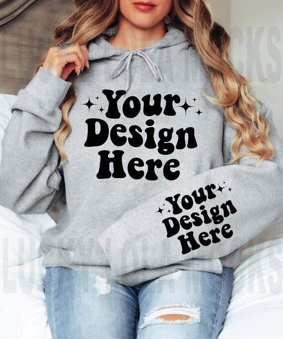 Gildan 18500 Sleeve Mockup, 18500 Sport Grey Mockup, Gildan Hoodie Mock Up, Gildan Sleeve Mockup, Sleeve Print Mockup, Hoodie Sleeve