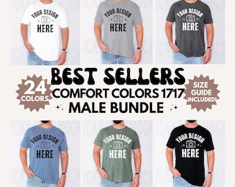 24X Comfort Colors Mockup Bundle, 1717 Mockup, Male Model Mockup, Comfort Colors Shirt Man Mockup, Men Mock Up