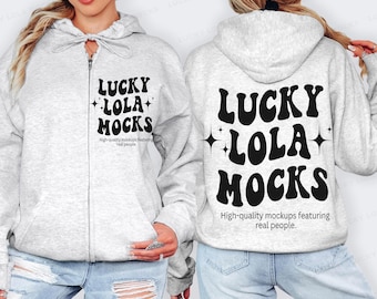 Gildan 18600 Ash Mockup, Gildan 18600 Front and Back Mockup, Gildan Zip Hoodie Mockup, Gildan Zipper Hoodie Mockups, Zip Up Hoodie Mockup