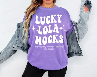 Comfort Colors 1717 Violet Mockup, Purple Shirt Mockup, c1717 Violet Mockup, cc1717, Comfort Colors 1717 Fall Mockup, c1717 Fall Mockup