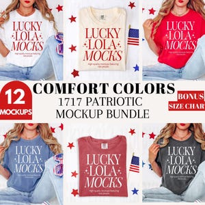 Comfort Colors 1717 Mockup Bundle, 4th of July Mockup Bundle, Patriotic Mock Up Bundle, Model Mockup, Flat Lay Mockup, C1717 Mockup Bundle