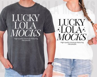 Comfort Colors C1717 Couple Mockup, Comfort Colors Couple, Model Mockup, Couples Tshirt Mockup, Comfort Colors Pepper, Men and Women Mockups