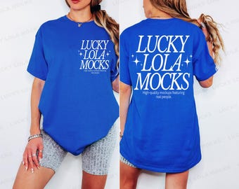 Gildan 5000 Royal Blue Front and Back Mockup, Gildan 5000 Mockup, Shirt Back Mock Up, Back Shirt Mockup, Front Back Mockup Tshirt