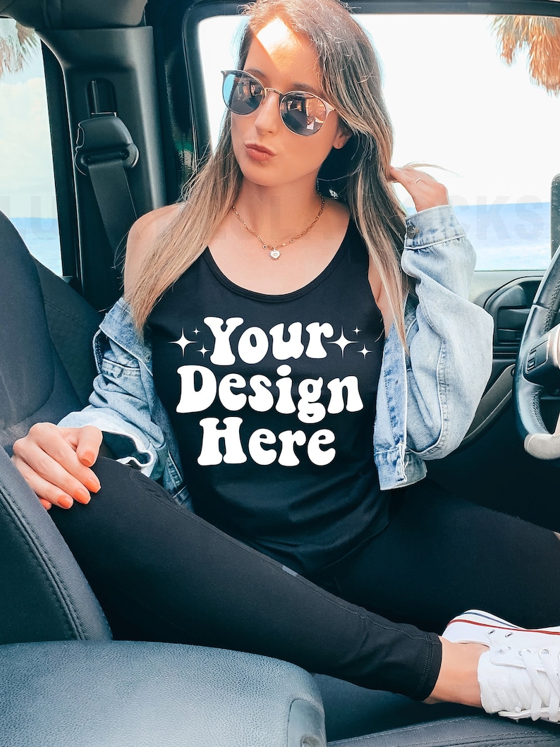 Next Level 1533 Mockup, Next Level Black Tank Mockup, Tank Top Mockup, Summer Mockup, Model Mockup, Tank Mockup, Model Tank Top Mockup image 1