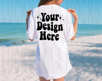 Comfort Colors C1717 Mockup | C1717 White Mockup | Back Mockup | Back of Shirt Mockup | Oversized Mockup | White T-Shirt Mockup