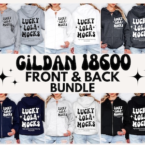 Gildan 18600 Mockup Bundle, Gildan 18600 Front and Back Mockup, Gildan Zip Hoodie Mockup, Gildan Zipper Hoodie Mockups, Zip Up Hoodie Mockup