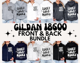 Gildan 18600 Mockup Bundle, Gildan 18600 Front and Back Mockup, Gildan Zip Hoodie Mockup, Gildan Zipper Hoodie Mockups, Zip Up Hoodie Mockup