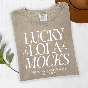 Comfort Colors 1717 Khaki Mockup, 1717 Flat Lay Mockup, Comfort Colors Flat Lay Mockup, 1717 Flatlay Mockup, Comfort Colors gefaltetes Mockup