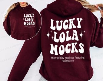 Front and Back Gildan 18500 Maroon, Gildan 18500 Hoodie Mockup, Hoodie Mockup Gildan, Maroon Gildan 18500, Front Back Mockup