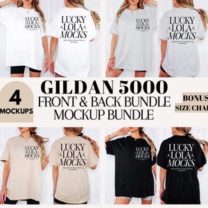 Gildan 5000 Mockup Front and Back Bundle, Gildan 5000 Mockup, Gildan 5000 Bundle, Gildan Shirt Mockup Bundle, Front and Back Mockup