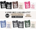 34X Comfort Colors 1717 Couple Mockup Bundle, c1717 Folded Flat Lay Matching Mock Up, Couples Mockups T-Shirt