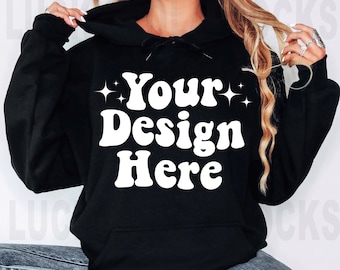Gildan 18500 Mockup, Gildan Black Hoodie Mockup, Oversized Hoodie Mockup, Gildan Model Mockup, Gildan Mockup Black, 18500 Model Mockup