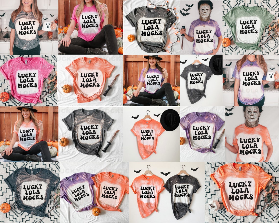 Gildan 64000 Mockup Bleach Shirt Bundle Gildan Softstyle Etsy