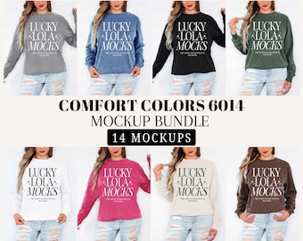 Comfort Colors 6014 Mockup Bundle, Long Sleeve Comfort Colors Mockup 6014, 6014 Model Mockup, c6014 Mockup, Long Sleeve Shirt Mockup