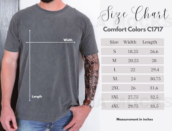 Comfort Colors Size Chart, Mens Size Chart, Mens Shirt Size Chart, 1717 Size Chart, Comfort Colors 1717 Size Chart, Size Chart Mockup - Etsy Comfort Colors Size Chart, Mens Size Chart, Mens Shirt Size Chart, 1717 Size Chart, Comfort Colors 1717 Size Chart, Size Chart Mockup - Etsy