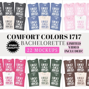 22X Bachelorette Group Mockup Comfort Colors 1717 Bundle, c1717 Group Shirt Mock-Ups, Bridal Matching Mockups, Limited Video Mockup Included