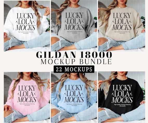 Gildan 18000 Mockup Bundle, Gildan 18000 Bundle Mockups, Gildan Sweatshirt Mockup, g180 Mock Up, 18000 Mock Up, Sweatshirt Mockup Bundles