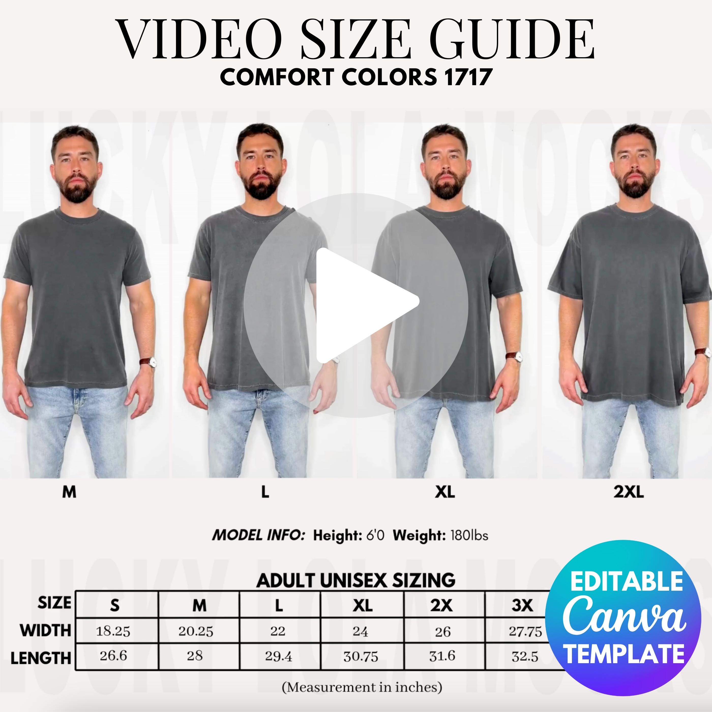 Editable Comfort Colors 1717 Video Mockup, 1717 Video Mockup Size
