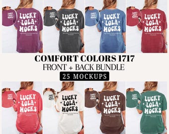 Comfort Colors Front and Back Mockup Bundle, 1717 Front Back Mockup, c1717 Front Back Bundle, Back Front Mockups, Comfort Colors Model
